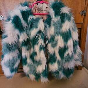 Toddler Color Block Faux Fur Jacket 4t